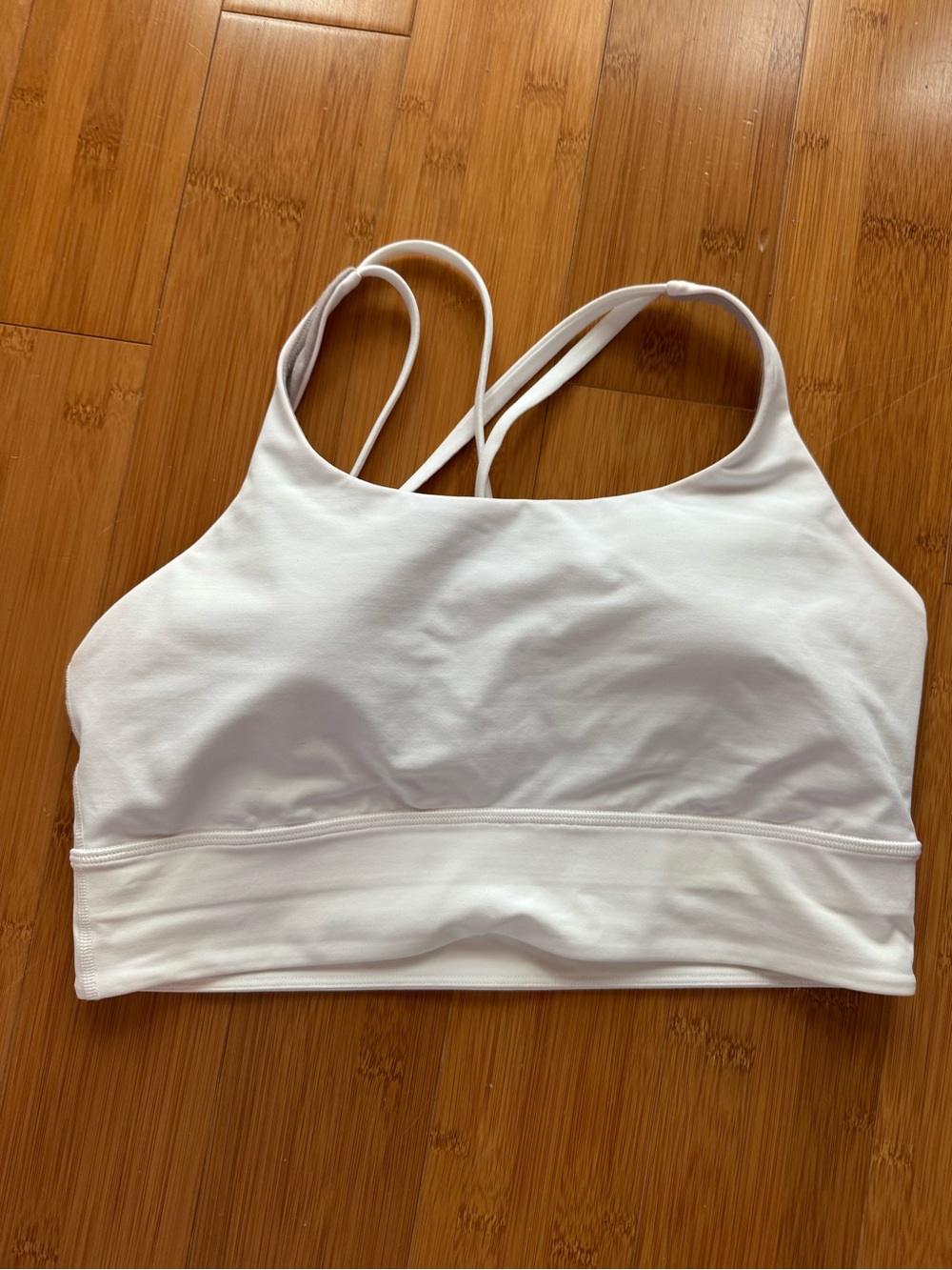 NWOT Lululemon White Long Line Energy Bra 10